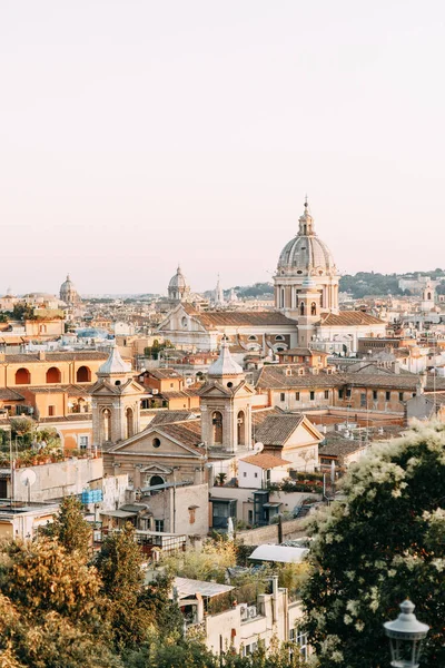 Arquitectura Panoramas Ciudad Vieja Puesta Sol Calles Roma Italia — Foto de Stock