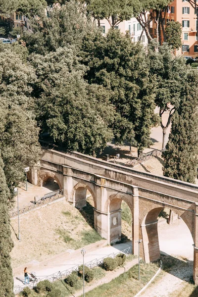 Architektura Panoramata Starého Města Úsvit Ulice Římě Itálie — Stock fotografie