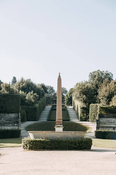 Architektura Panoramata Italského Parku Boboliho Zahrady Florencii — Stock fotografie