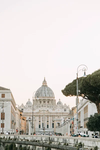 Panoramas Sights Rome Vatican Peter Basilica Dawn — Stock Photo, Image
