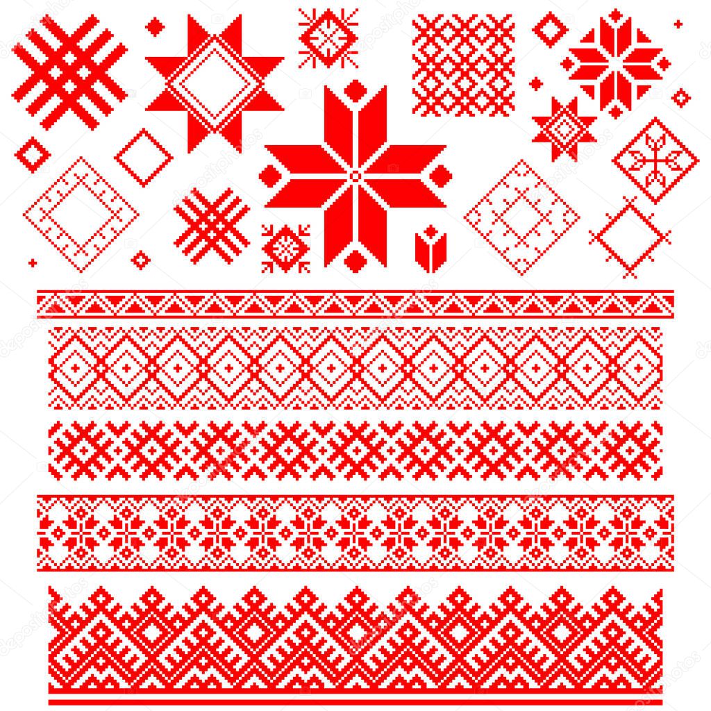 Ukrainian ethnic ornament, seamless pattern. Vector illustration. Slovenian Traditional Pattern Of Ornament. Belarusian pattern.