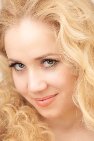 Portrait Beautiful Blonde White Background — Stock Photo, Image