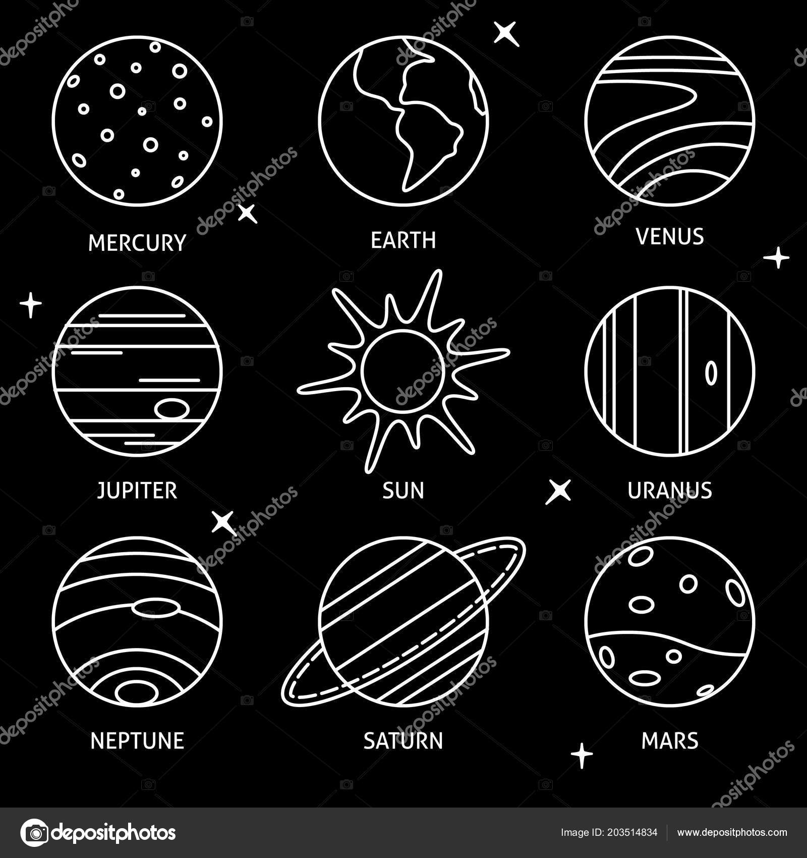 Jeu Dicônes De Planètes Système Solaire Dans Le Style De