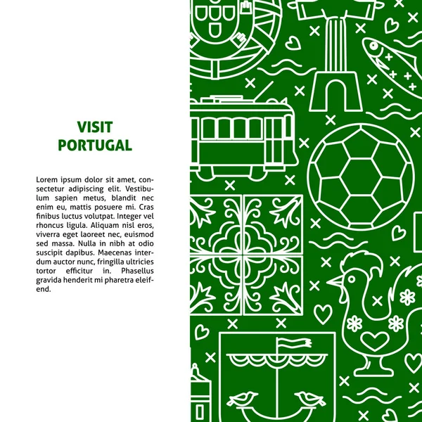 Travel Portugal concept banner template in line style — Stock Illustration Travel Portugal concept banner template in line style Royalty Free Stock Illustrations