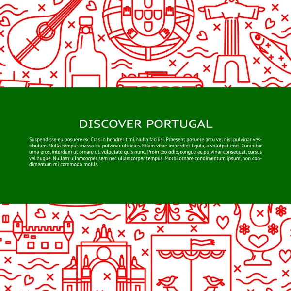 Travel Portugal concept banner template in line style — Stock Illustration Travel Portugal concept banner template in line style Royalty Free Stock Vectors