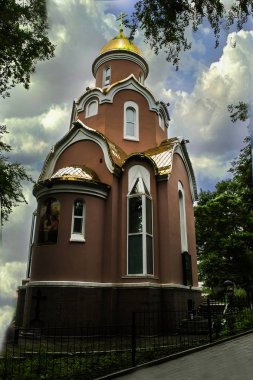 Vladivostok. Şehir scuare içinde Ortodoks Şapel.