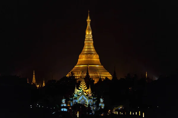 Die Goldene Stupa Der Shwedagon Pagode Rangun Myanmar Burma — Stockfoto