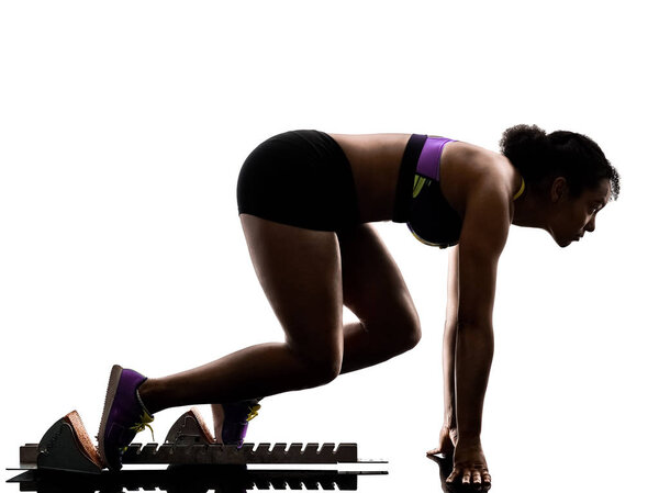 african runner running sprinter sprinting woman isolated white b