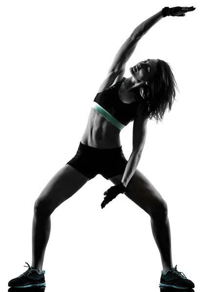 Кардио бокс кросс-ядро тренировки фитнес-упражнения аэробика женщина — стоковое фото