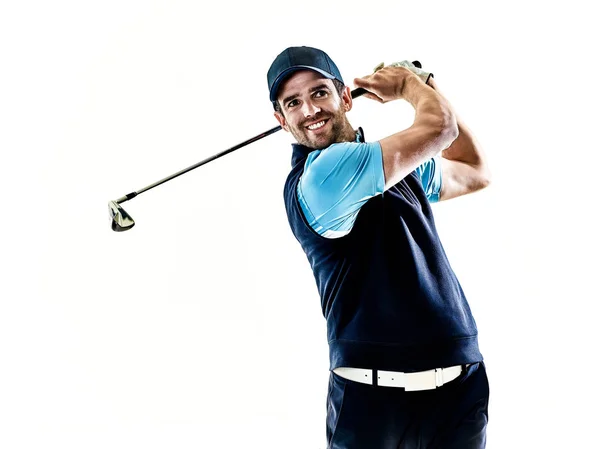 Man golfer golfen geïsoleerd met achtergrond — Stockfoto