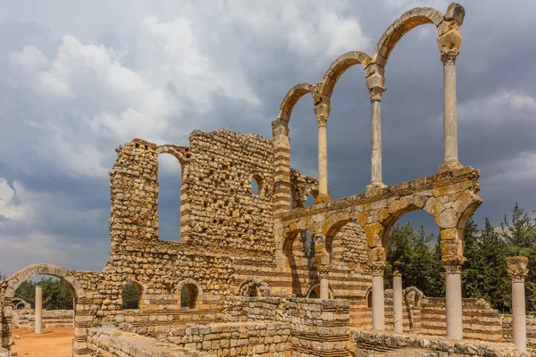 Ruiner av Umayyad Aanjar Anjar Beeka Libanon — Stockfoto