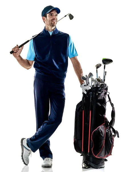 Hombre golfista golfing aislado withe fondo — Foto de Stock