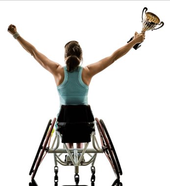 Genç özürlü tenis oyuncu kadın welchair spor izole si