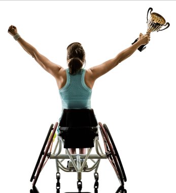 young handicapped tennis player woman welchair sport isolated si clipart