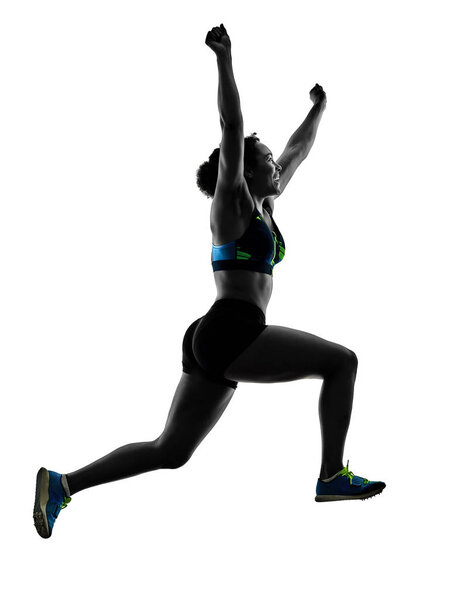 african runner running sprinter sprinting woman isolated white b