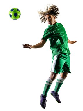 genç genç futbol oyuncu adam siluet izole