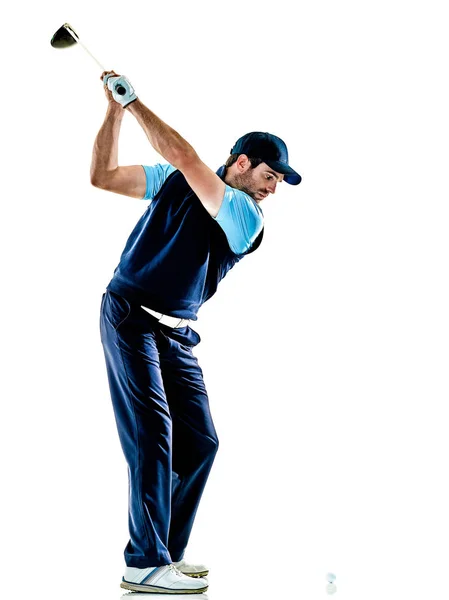 Hombre golfista golfing aislado withe fondo —  Fotos de Stock