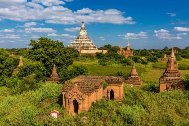 manzarası manzara, tarihi sermaye şehir Bagan Myanmar Burma