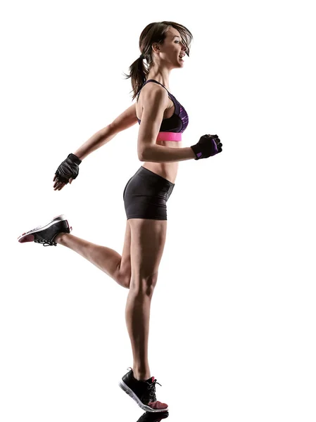 Cardio boxeo cross core entrenamiento fitness ejercicio aeróbic mujer —  Fotos de Stock
