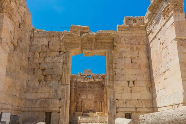 Tempel av Bacchus romarna ruiner Baalbek Annas Libanon — Stockfoto