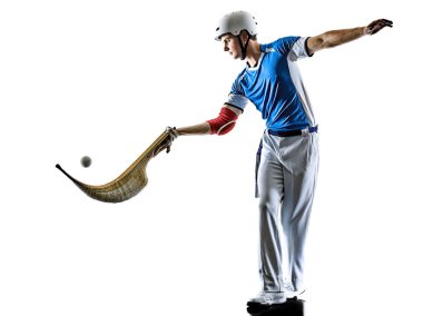 Jai alai Basque pelota Cesta Punta oyuncu izole adam silhouet