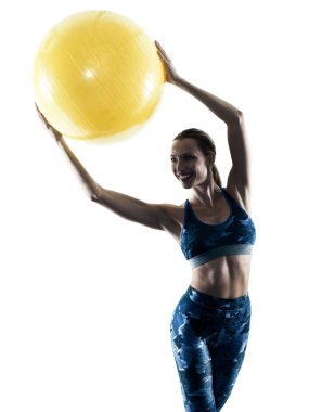 kadın fitness swiss excercises siluet top 