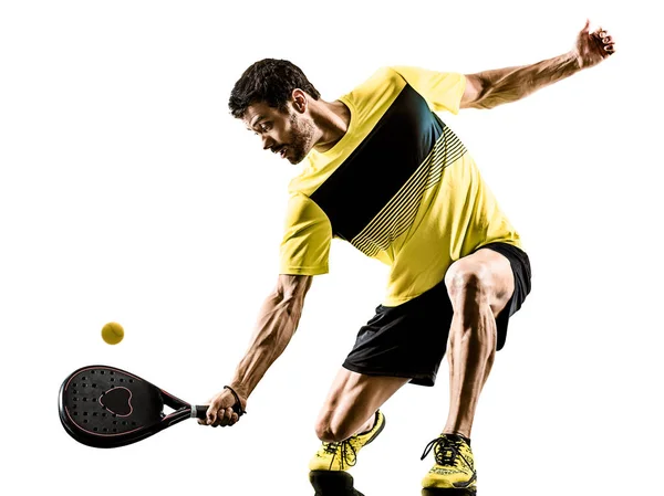 Padel tennis player man isolated white background — Stock Photo, Image