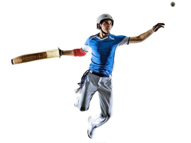 bir beyaz Jai alai Basque pelota Cesta Punta oyuncu adam beyaz arka plan siluet izole