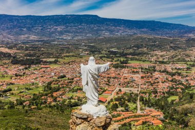 Mirador El Santo Villa de Leyva gökyüzü şehir merkezi Boyaca Colombi