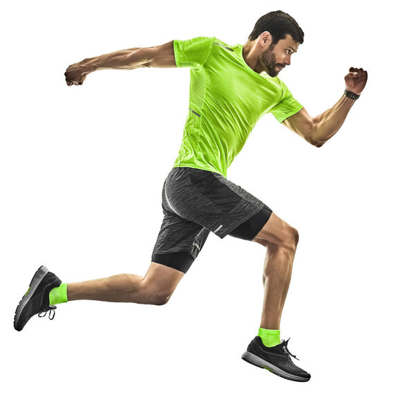 человек бегун бегун бег трусцой изолированный силуэт белый назад
