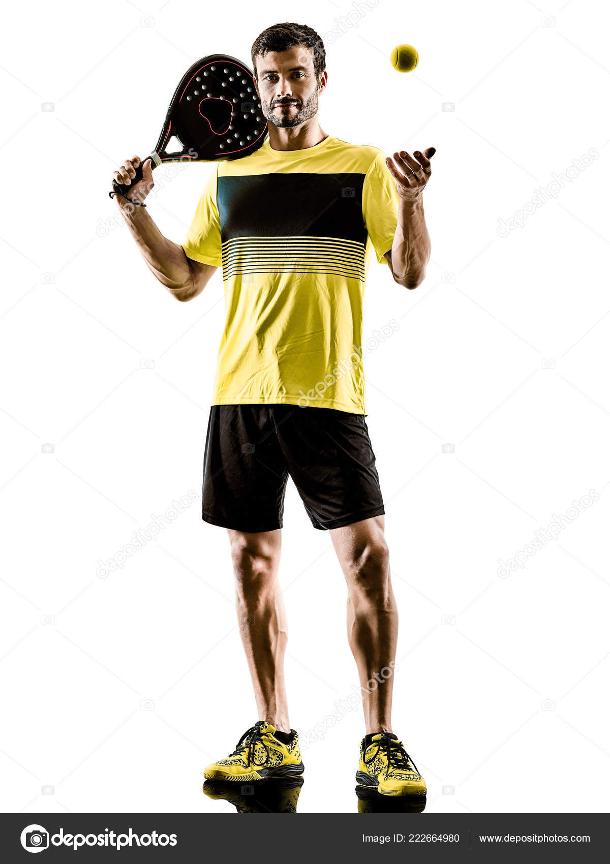 Padel jugador de tenis hombre aislado fondo blanco: fotografía de stock ©  STYLEPICS #222664980