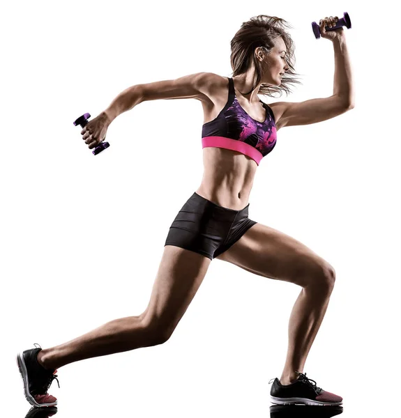 Cardio boxe cross core allenamento fitness esercizio aerobica donna — Foto Stock