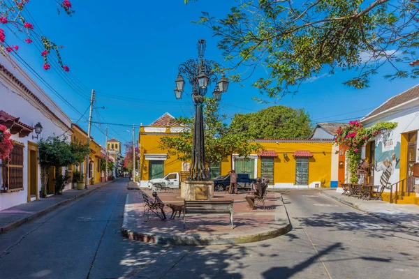 Ruas coloridas Getsemani Cartagena de los indias Bolivar Colo — Fotografia de Stock
