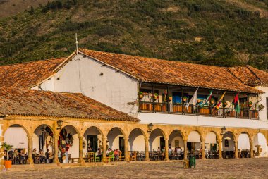 Plaza Mayor Villa de Leyva Boyaca Colombia clipart