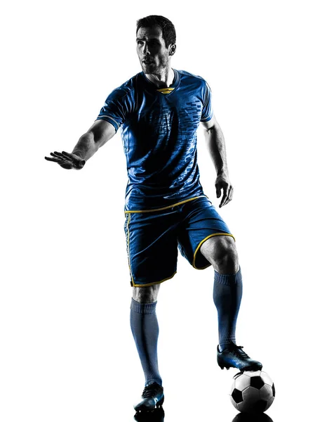 分離したサッカー選手男シルエット ロイヤリティフリーのストック画像