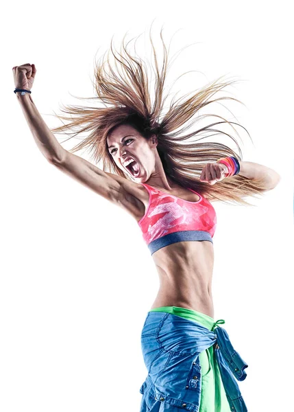 Kvinna cardio dansare Dans fitness utöva övningar isolat — Stockfoto