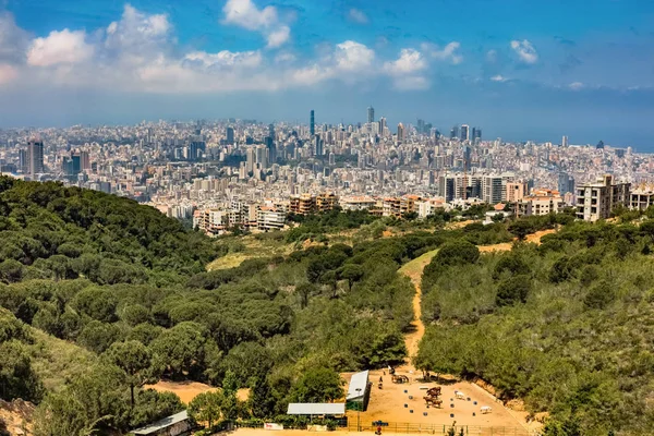 Panoramata měst panorama Beirut Lebanon Royalty Free Stock Obrázky
