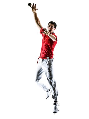 Jai alai Basque pelota Cesta Punta oyuncu izole adam silhouet