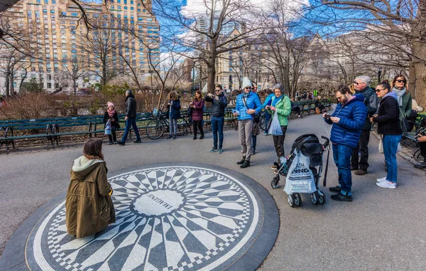 Aardbei velden John Lennon memorial Manhattan bezienswaardigheden nieuwe Y — Stockfoto