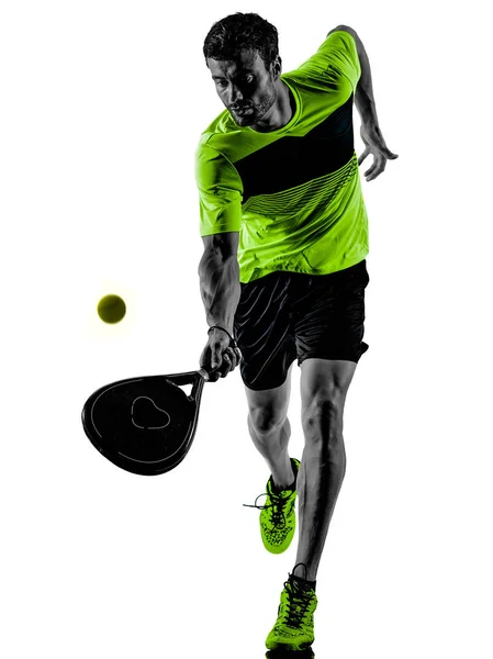 Paddle tennis player man isolated white background — Stock Photo, Image