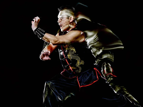 Whushu čínského boxu kung-fu muž bojovník, samostatný Hung Gar Stock Snímky