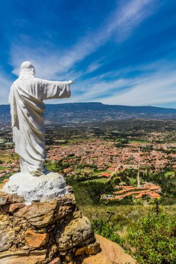 Mirador El Santo Villa de Leyva gökyüzü şehir merkezi Boyaca Colombi