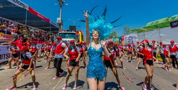 Felvonulás karnevál fesztivál Barranquilla Atlantico Kolumbia — Stock Fotó