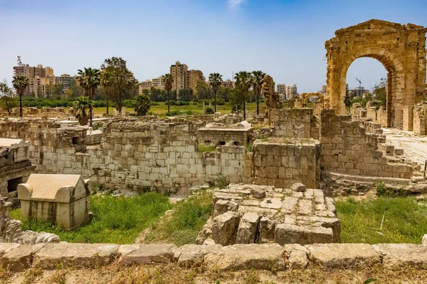 Al-bas Archeologische Site Tyrus Sur Zuid-Libanon — Stockfoto