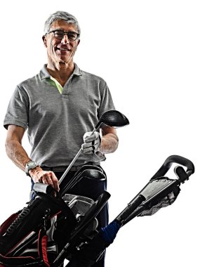 komuta sizde Golf Golf gölge izole siluet beyaz arka plan