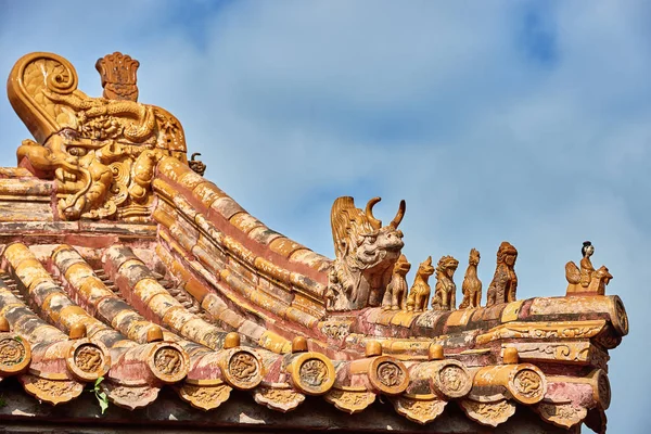 Roof Gardians Of Forbidden City Beijing China — Stock Photo, Image