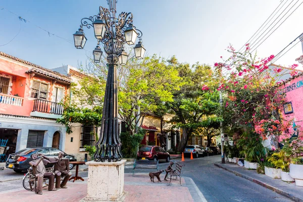 Kleurrijke straten Getsemani Cartagena de los indias Bolivar Colo — Stockfoto