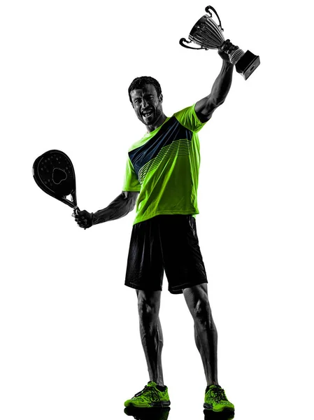 Paddle tennis player man isolated white background — Stock Photo, Image