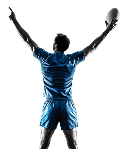 Rugby man player silhouette isolated — Stock Photo, Image