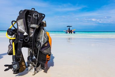 Scuba Diving Dişli ekipmanları Kendwa Beach Unguja Zanzibar Tanzanya Afrika